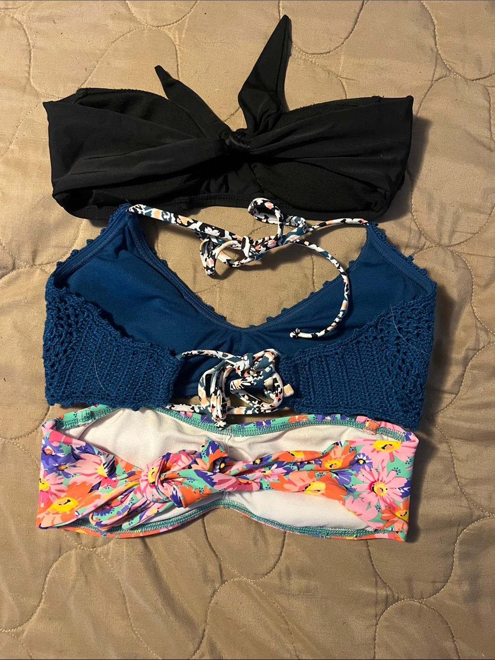 3 Bikini Tops size small - Picture 2 of 2